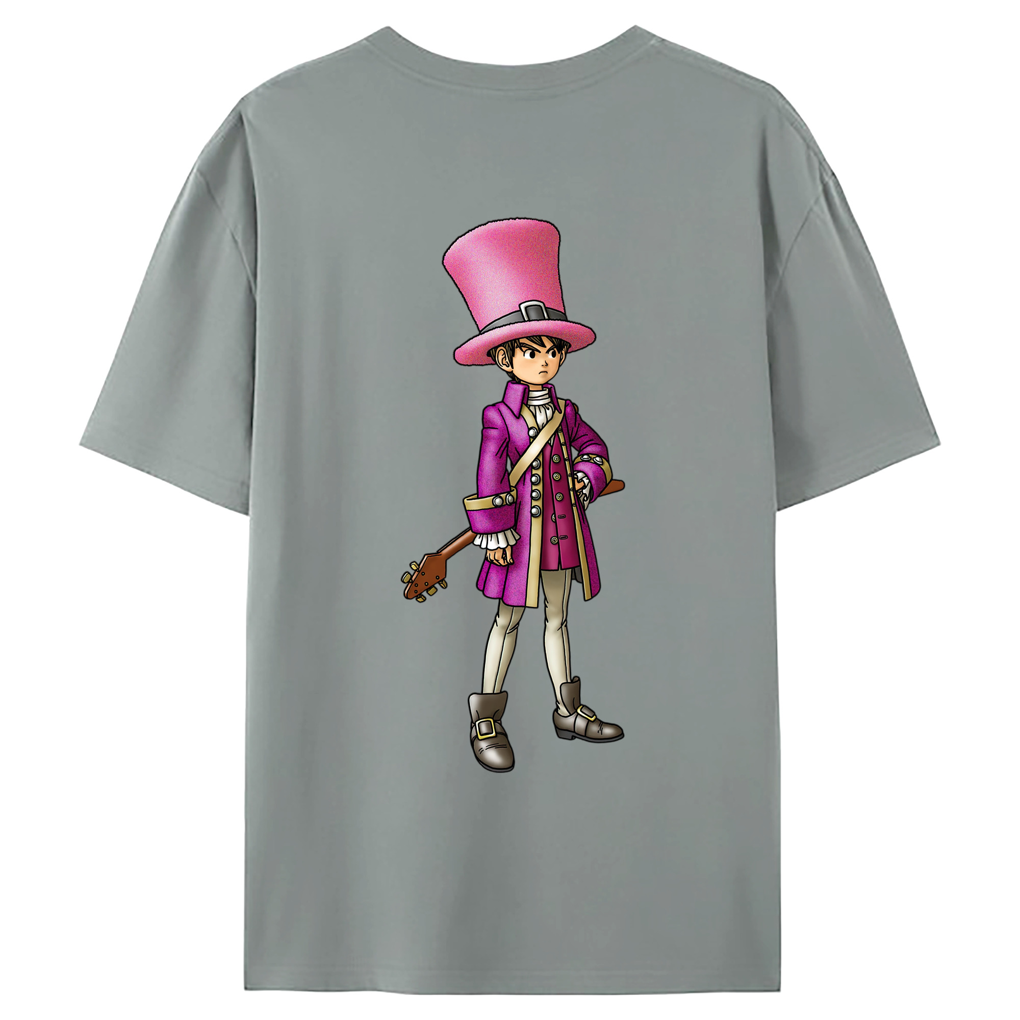 （画像用） ドラゴンクエスト Doragon Kuesuto Dragon Quest 綿100％ メンズ半袖Tシャツ（バックプリント） 通気性
